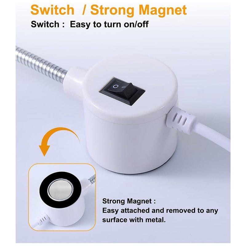 30 LED Sewing Machine Light With Magnetic Base And Flexible Gooseneck, Portable Work Light 4Pack EU Plug
