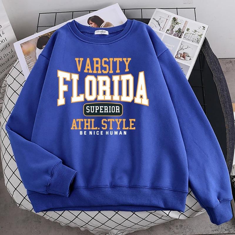 Trend Casual Man Pullover Florida Superior Athl Style Print Hoody Warm Drop Sleeves Crewneck Soft Female Streetwear Pullovers & Long Sleeves Men’s