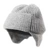 Knit Brimless With Solid Color Earflaps Design Soft Acrylic Winter Pullover Hat For Unisex Adults Teens Daily Cycling Wear