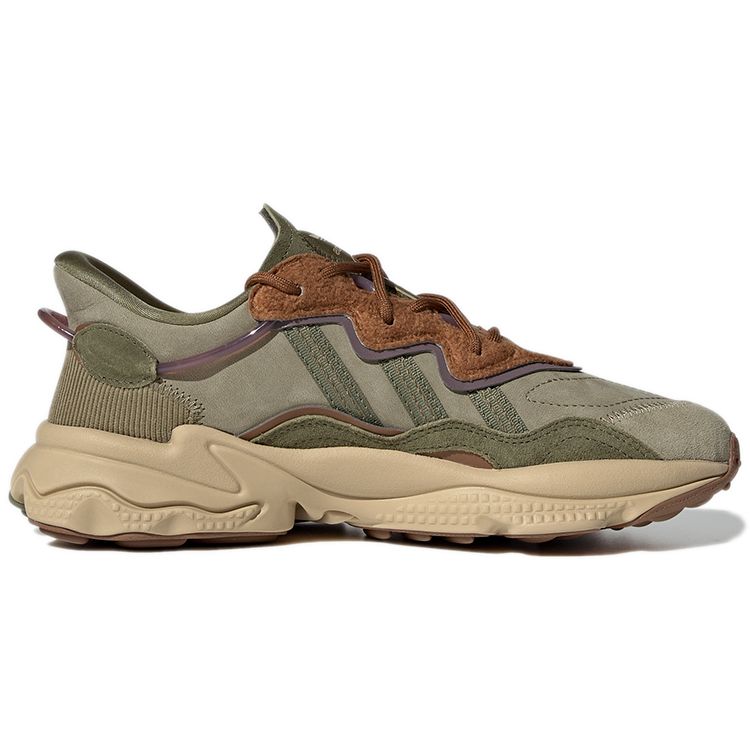 Adidas Originals Ozweego Leather Comfortable Sports Slip-Resistant Durable Low-Top Lifestyle Shoes Women Sneakers Green GX8824