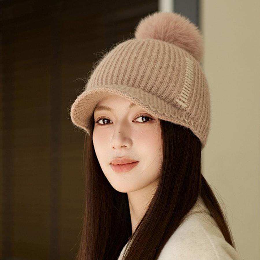 Knitted Baseball Cap Women's Winter Thick Ear Protection Hat