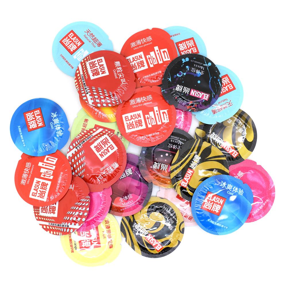ELASUN 24 buc 8 tipuri de prezervative ultra subțiri prezervativ contracepție mai sigur pentru gheață și foc pentru bărbați, produse sexuale pentru adulți, jucării sexuale