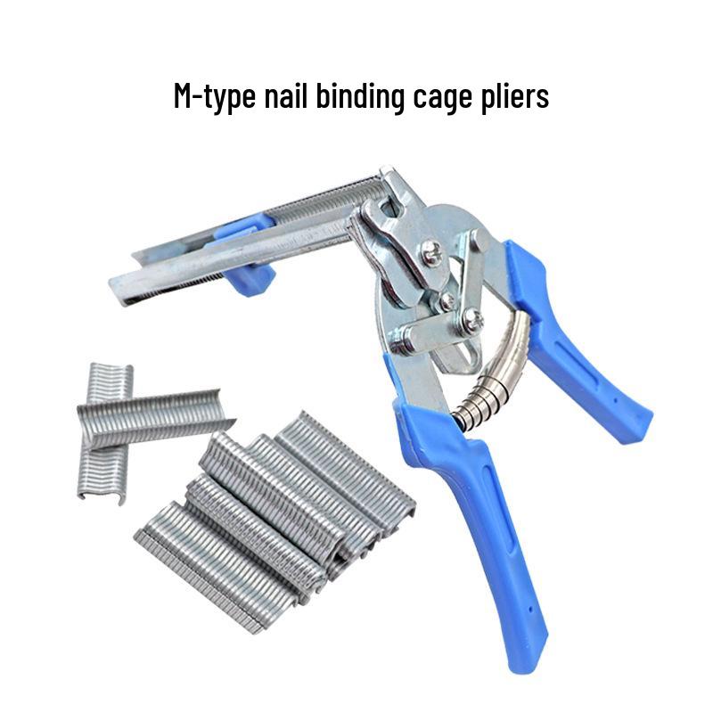 Hühnerkäfig Bindezangenset mit M-Nägeln und Schnallenbefestigungswerkzeugen zur Montage