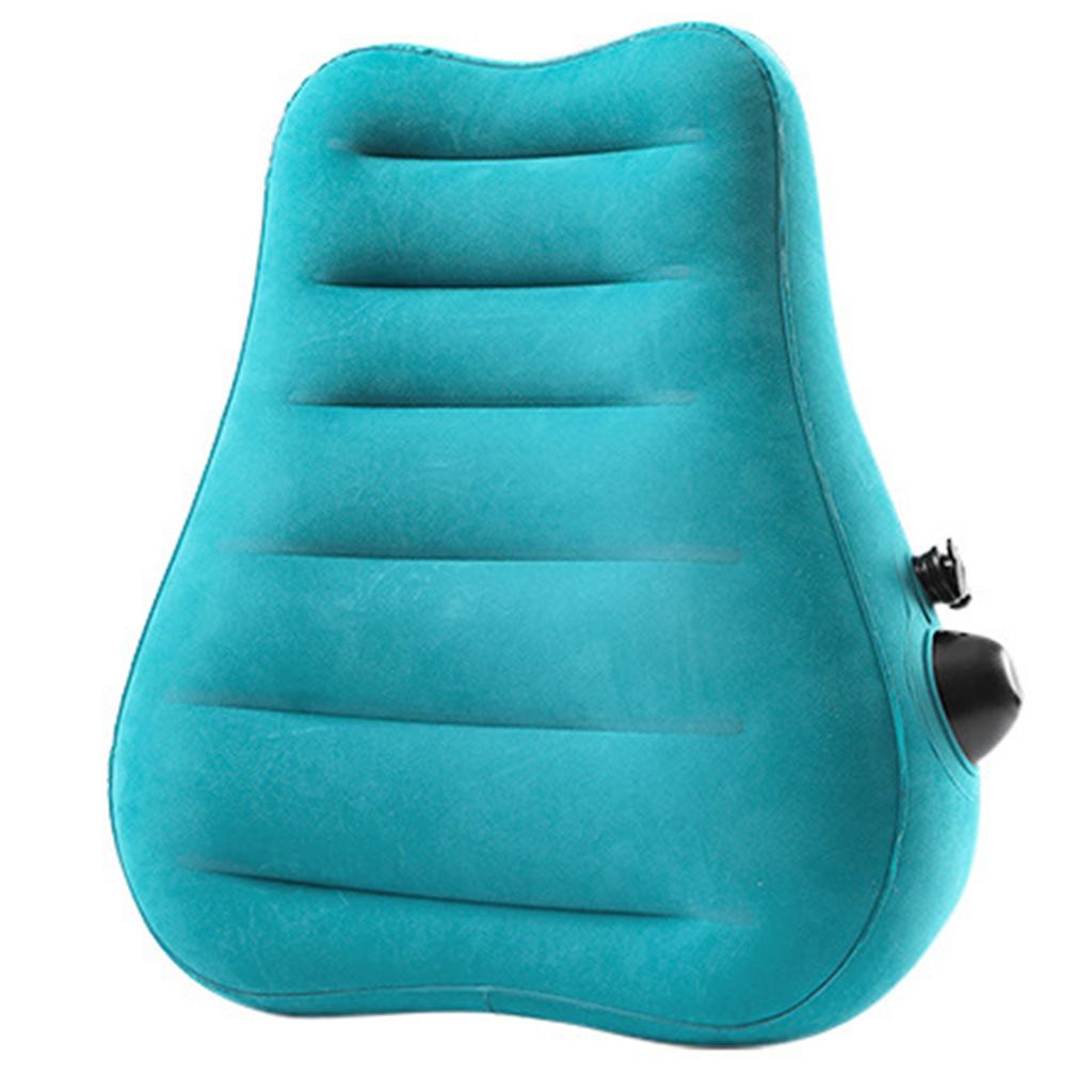 Portable Travel Inflatable Lumbar Pillow Cushion Press Pump Design for Office and Home Use with Adjustable Firmness