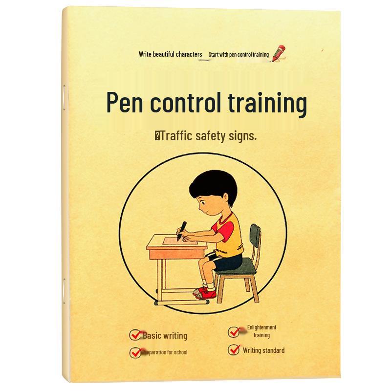 Kindergarten Beginner Writing and Pen Control Practice Pad with Cowhide Cover