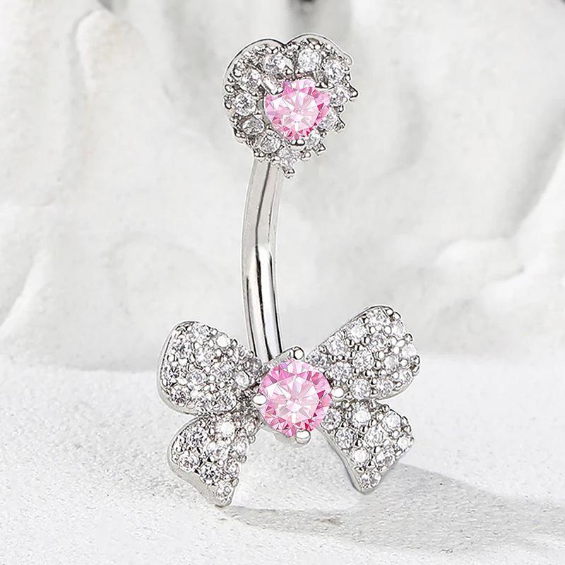 

Изысканное кольцо-бантик для пупка, циркониевые кольца для пупка для женщин и девочек, украшения для пирсинга, сексуальные кольца для пупка, подарки