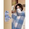 Warm Winter Cashmere Scarf Stripe Pattern Thickened Shawl Wrap New Long Tassel Scarves  Women