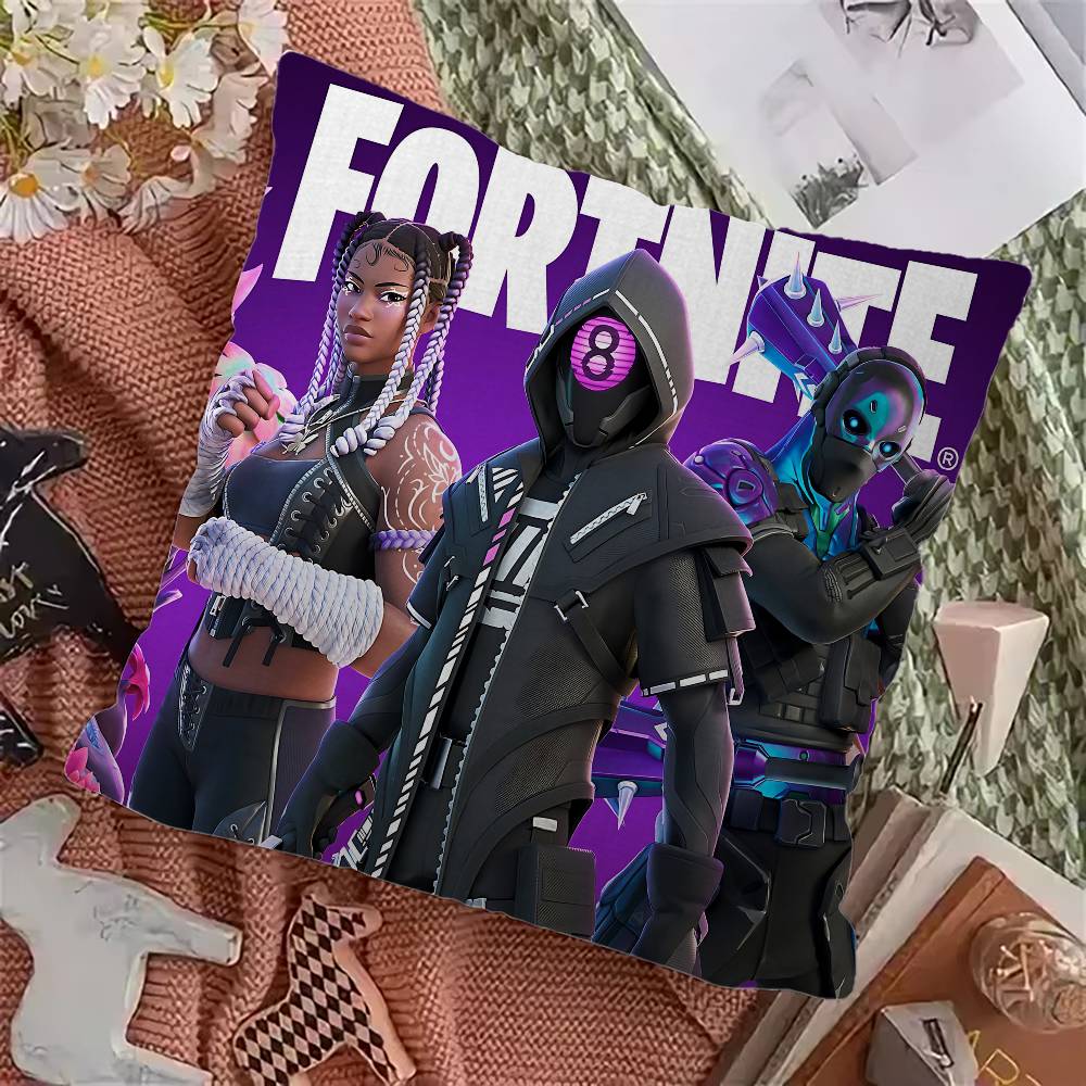 Cartoon Video Game F-Fortnites Cushion Cover Inches Farmhouse Decor Home Throw Pillow Covers For Couch Decorations