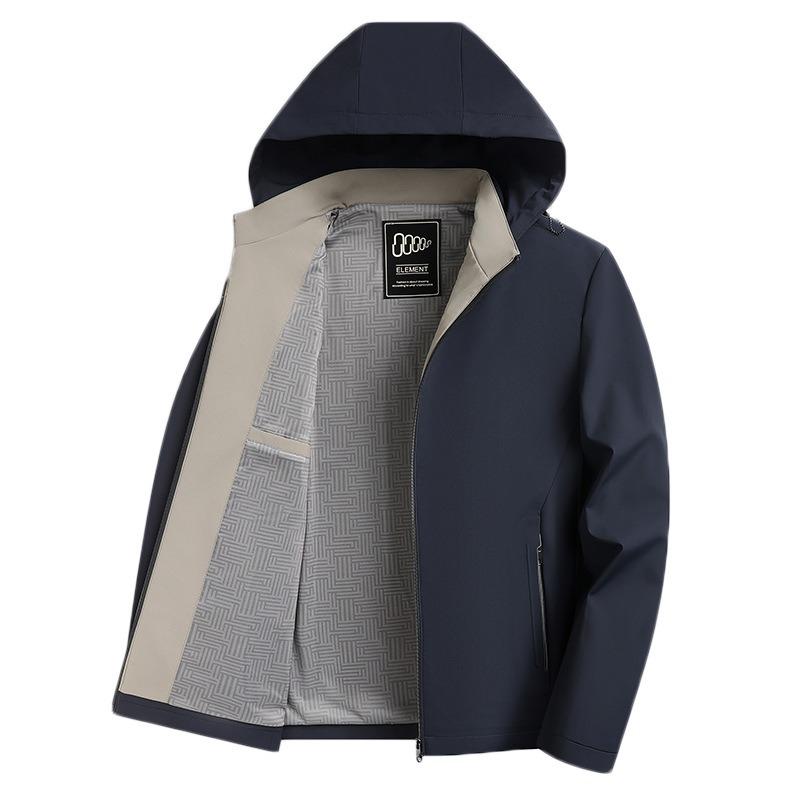 Spring and Autumn New Hooded Jacket Milk Silk Thin Casual Jacket Can Remove Hat Men's Top