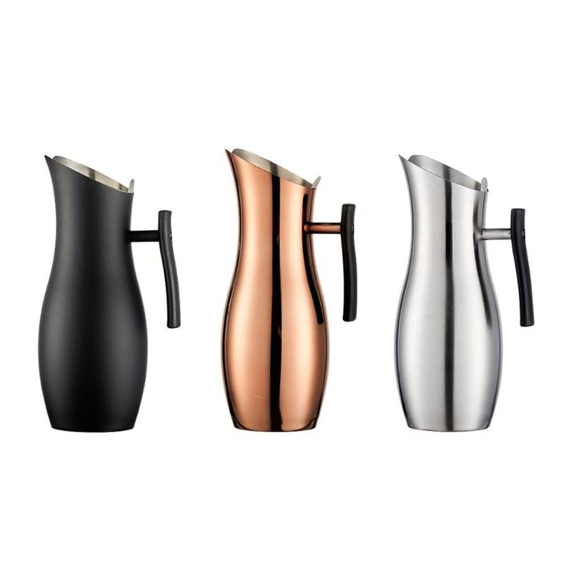 Kitchen Cold Water Wine Juice Jugs Stainless Steels Water Pitcher Jugs Cold Drinking Pitcher for Serving Water, Iced Teas