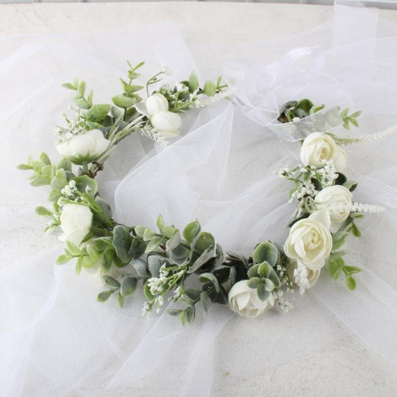 Couronne de Fleurs de Mariée Pour Mariage Bandeaux de Fleurs Mariée Bandeaux Floraux Femmes Guirlandes Florales Couronne Guirlande de Cheveux