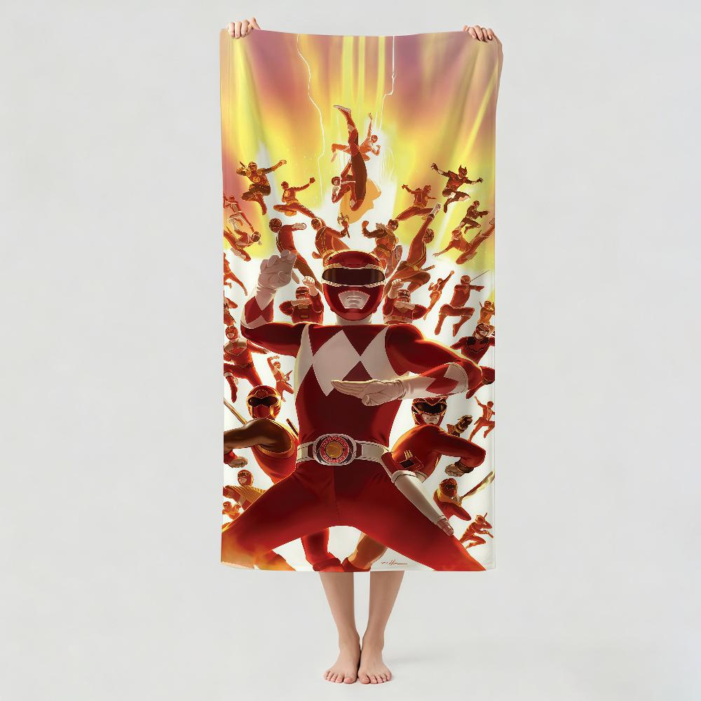 Fantasy cartoon P-Power R-Rangers Towel Drying Bath Towel Applicable To Light Swimming Camping Yoga Beach Out