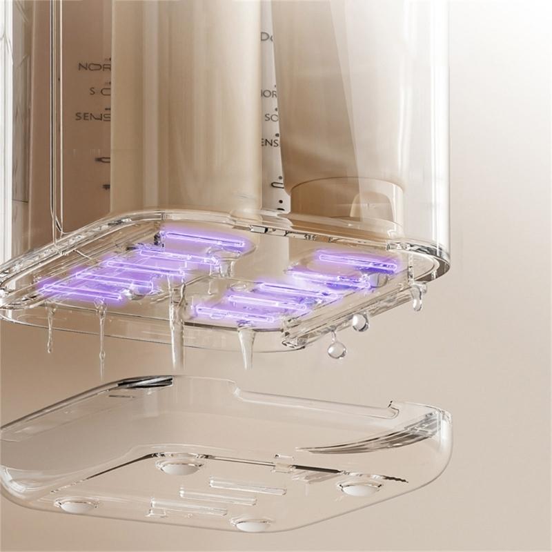 Drillless Installation Bathroom Organizers For Electric Toothbrushes And Accessories Durable Plastic Storage Rack Space Saving Design