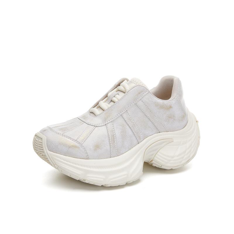 Suction film sole leather dad shoes women's 2025 spring new platform shoes old running sports shoes women's versatile women's shoes