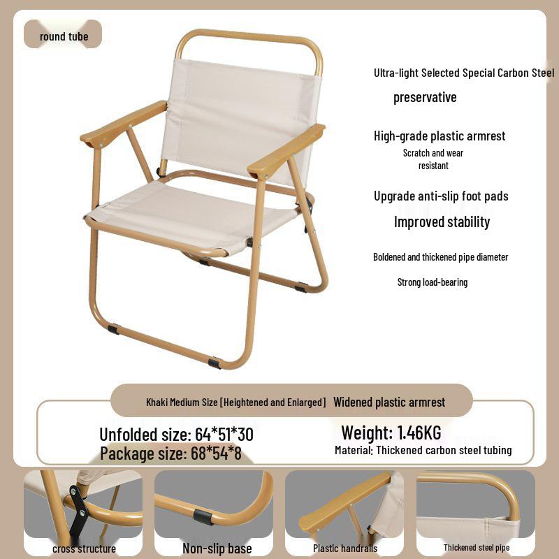 Collapsible Leisure Fishing Chair with Backrest for Outdoor Activities - Camping, Picnic, and Sports