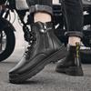 Men's Boots Fashion Motorcycle Ankle Boot 2024New High Top Leather Boots for Men Non Slip Platform Work Safety Boot Botas Hombre