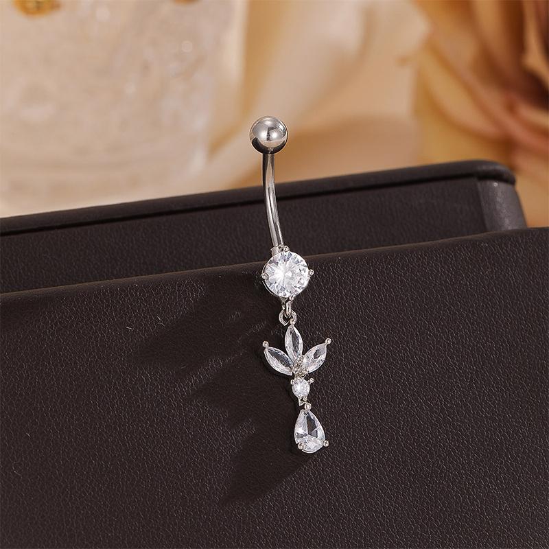 

Изысканный циркониевый кулон-бант Кольца для пупка Пирсинг пупка Штанга для женщин и девушек Модное кольцо для пупка Сексуальные украшения для тела Подарок