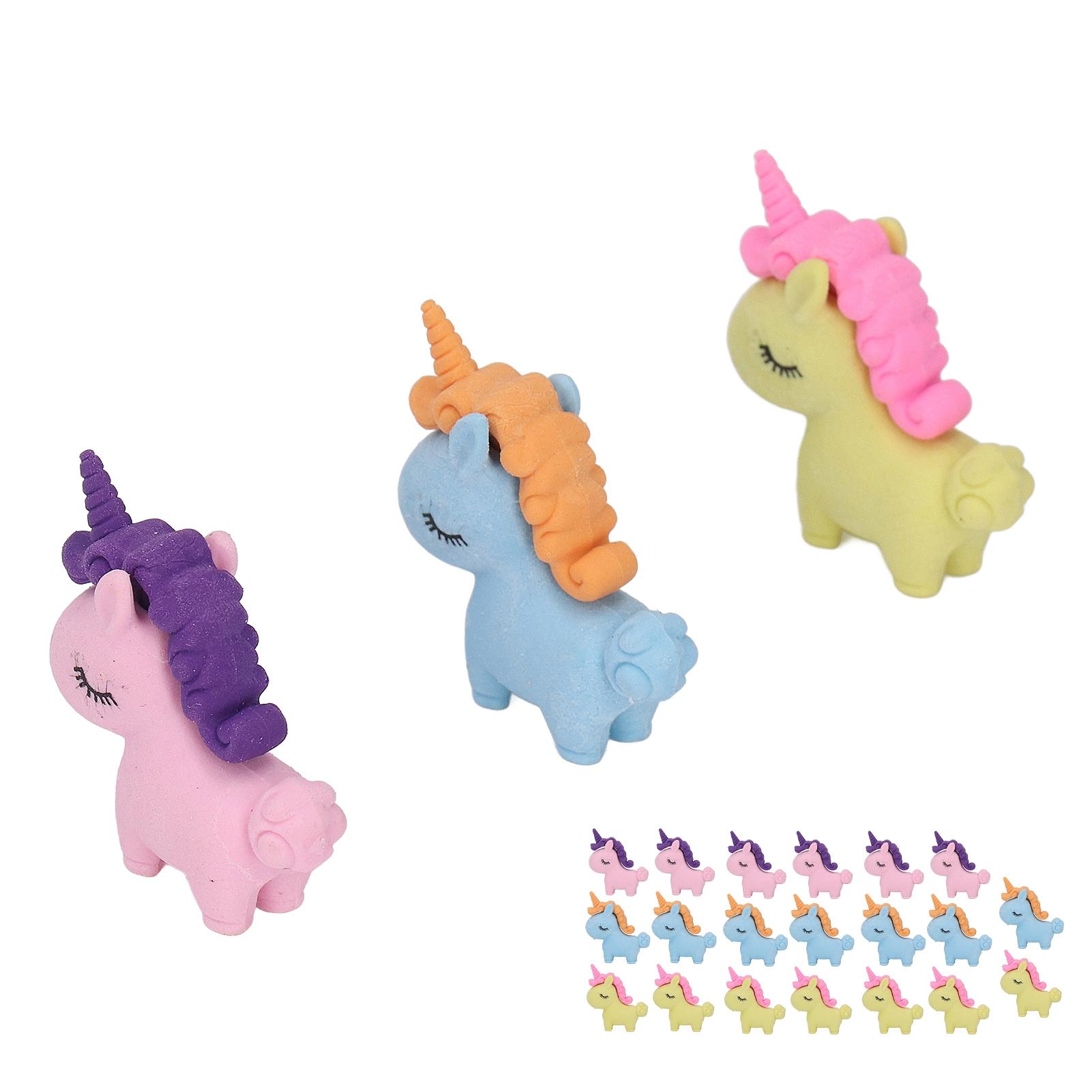 

20pcs Cartoon Pencil Erasers Safe Harmless Portable PTR Cute Erasers Colorful Erasers for Kids for Classroom Rewards