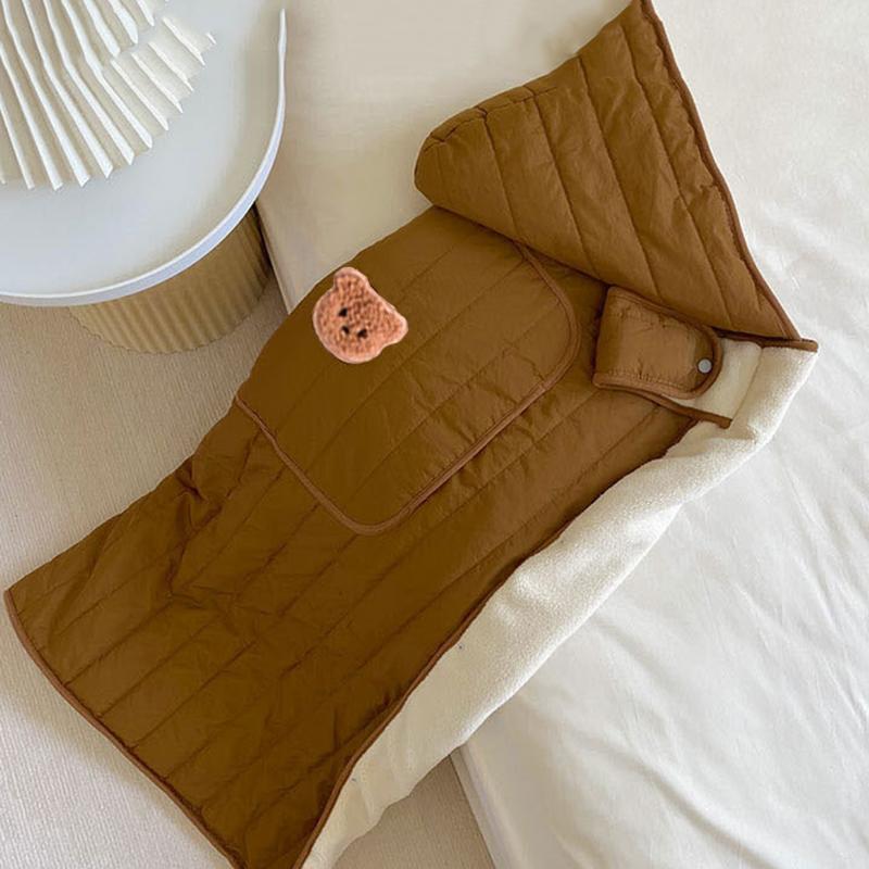 Baby Stroller Blanket Winter Thick Fleece Cloak Blanket Newborn Swaddle Wrap Hooded Infant Outdoor Windproof  Blanket