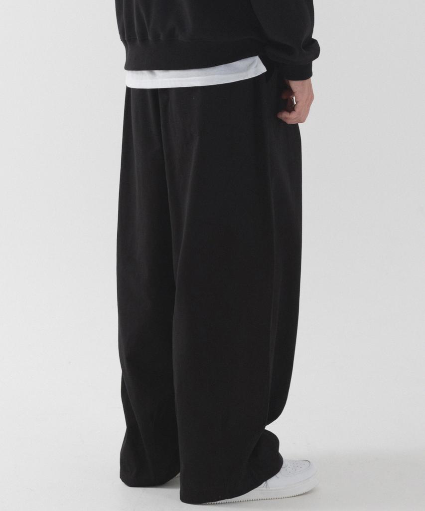 PIANER Washed Cotton Balloon Pants (Black)