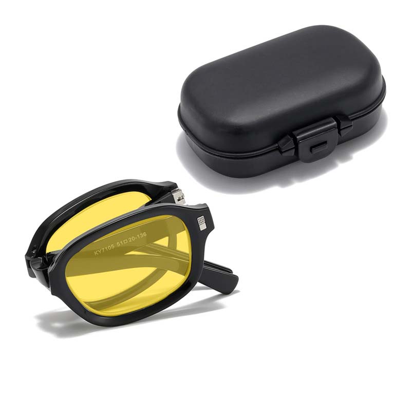 Night Vision Glasses for Driving with Box Anti-Glare Goggle Shades Men Women Foldable Aquare Anit Blue Light Computer Glasses