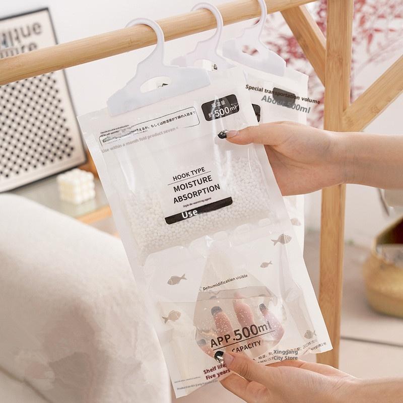 50G 5/10Pcs Moisture Absorber Hanging Drying Clothes Dehumidifier Wardrobe Dehumidifier Dry Bag Desiccant Moisture Absorption