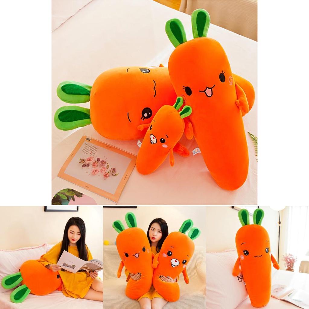 Adorable Carrot Sleeping Pillow Soft Stuffed Animal Plush Toy For Kids And Adults
