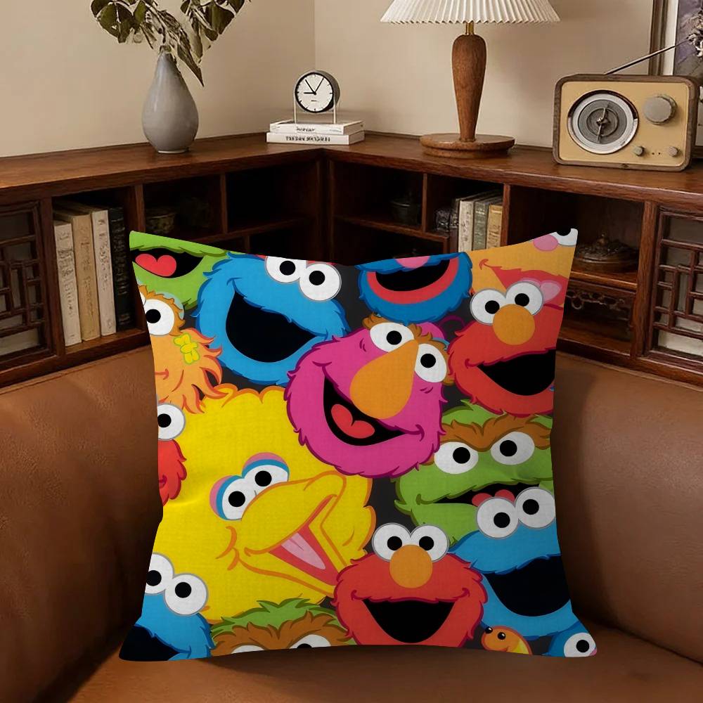Cartoon SSesame Street Cushion Cover Pillowcase Upholstery Sofa Throw Pillow Home Decor Pillowcas