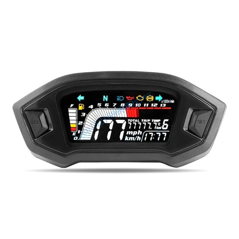 6XDB Industrial Grade Motorcycle Speedometer Digital LCDDisplay Odometer Tachometer
