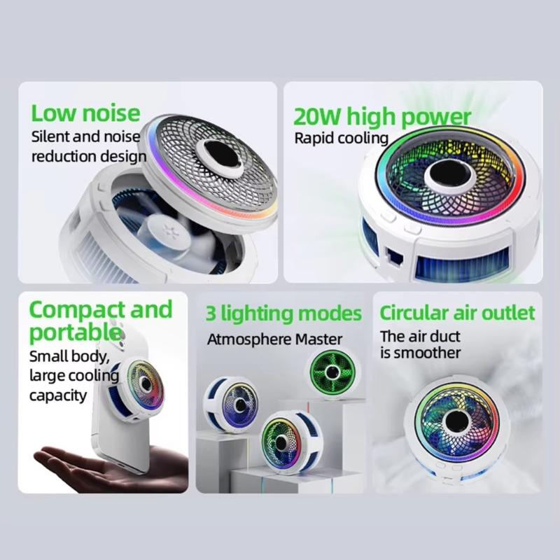 Phone Coolers, Cellphone Radiator with Semiconductor Cooling Chip for Live Streaming, Outdoor Vlog, Mobile Gamings