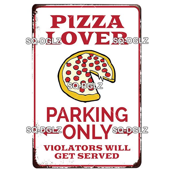 Vintage Metal Tin Sign Pizza Party Wall Decor Retro Kitchen Cafe Bar Home Plaque