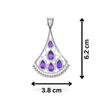 Amethyst pendant for women, zivori 925 silver jewelry, purple gemstone pendant, gift for mom
