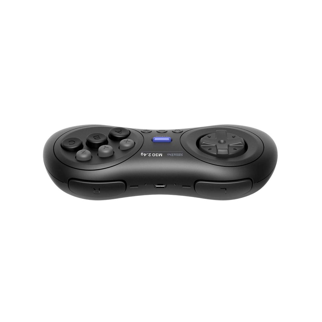 8BitDo M30 Wireless Gamepad for Sega Genesis Mega Drive and Layout 2.4G Mini, Mini, Switch, 6-Button (Black)