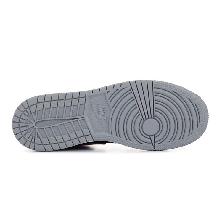 Air Jordan 1 Mid Grade School 'Black Particle Grey' (Unisex) Black / Particle Grey / Gym Red / White Kids' Basketball Shoes 554725 060