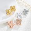 Summer Clear Zircon Flower Earrings Three-color Titanium Steel Earrings Do Not Fade Elegant Japanese and Korean Earrings Women