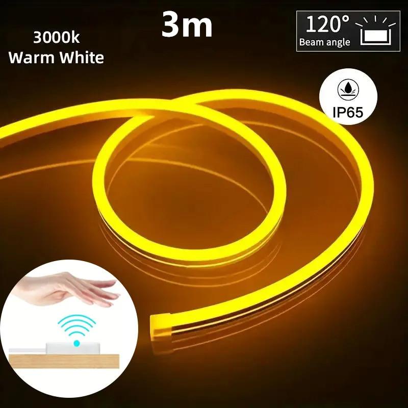 1-5m Neon Led Strip Light Induction Sensor Dimmer Switch Control Flexible Neon Sign Outdoor Lamp Waterproof Tape Rope Home Decor