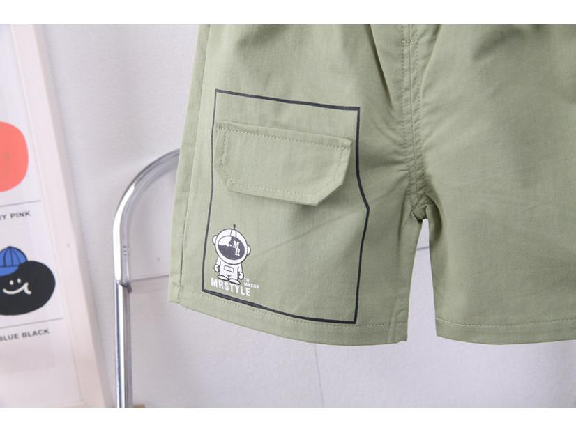 Korean Style Boys' Summer Two-Piece Suit - Short-Sleeved, Full Print for Small To Medium-Sized Kids