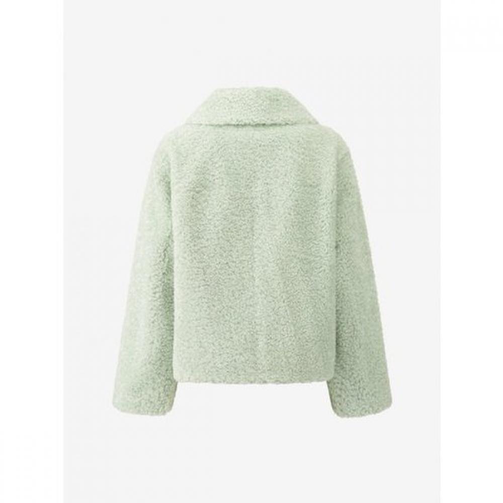 Cc Collect Fur Jacket With Metallic Toggle Decoration C254psj611