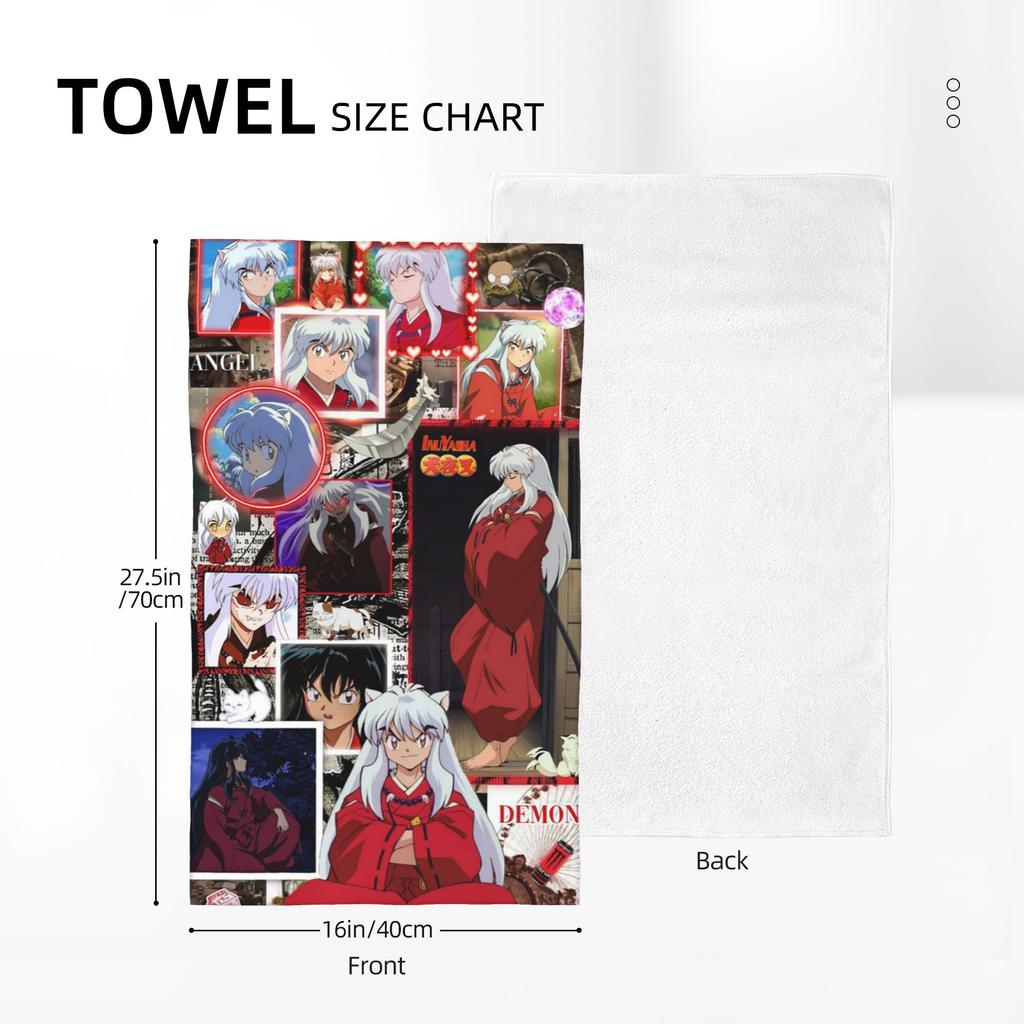 Manga Kimono Inuyasha Sesshomaru Soft Face Towel Quick Dry Pool Bath Cotton Towels Absorbent