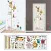 Cartoon Height Measure Wall Sticker for Kids Rooms Growth Chart Animals Lion Monkey Owl Elephant Nursery Room Decor Wall Art