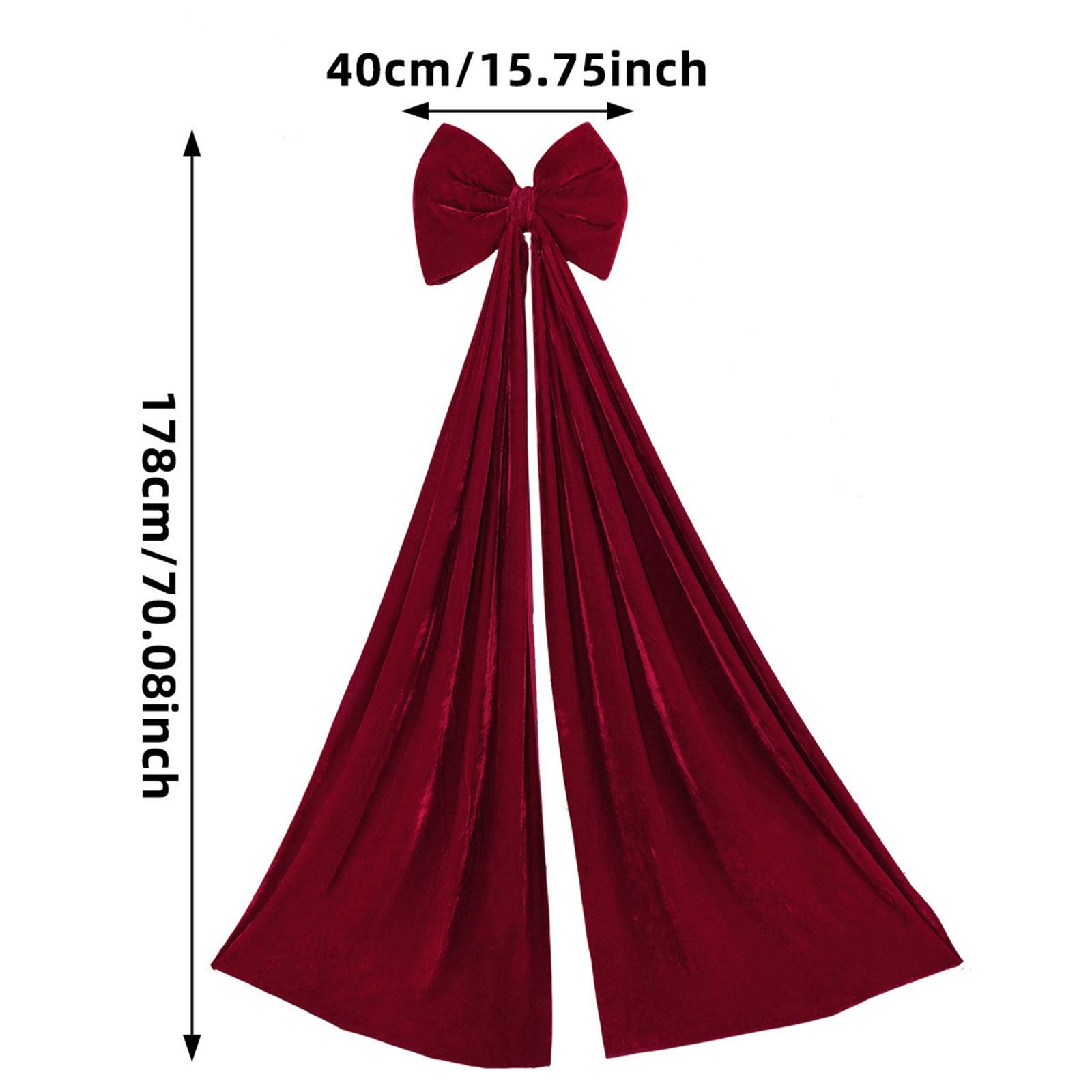 

Large Wine Red Velvet Bow Ornament, Christmas Shopping Mall Atmosphere To Decorate The Christmas Tree Door Pendant One Size красный