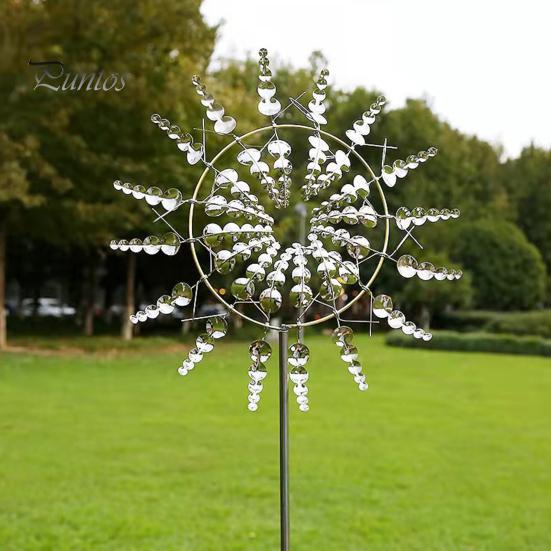 Arredo Esterno Segnavento Aereo In Metallo Per Giardino - Decorazione Con Mulino A Vento Girevole Metal Slinger