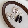 2 Stück/Set Französische Satin-Punkte-Haarspangen Vintage Ovale Schnappspangen für Babyhaare Minimalistische BB-Haarnadeln Damen-Haarschmuck
