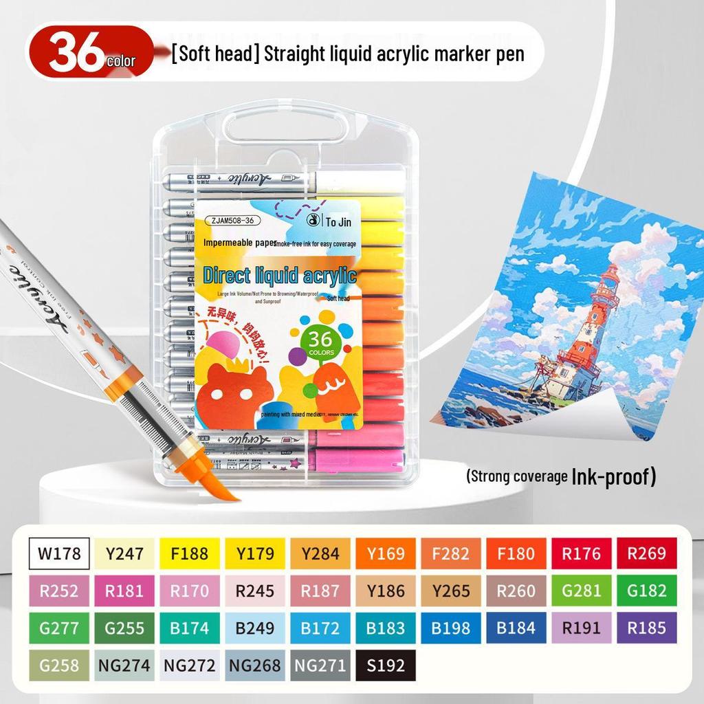 Zhi Jin Soft Tip Liquid Acrylic Marker - Opaque Watercolor Graffiti Pen