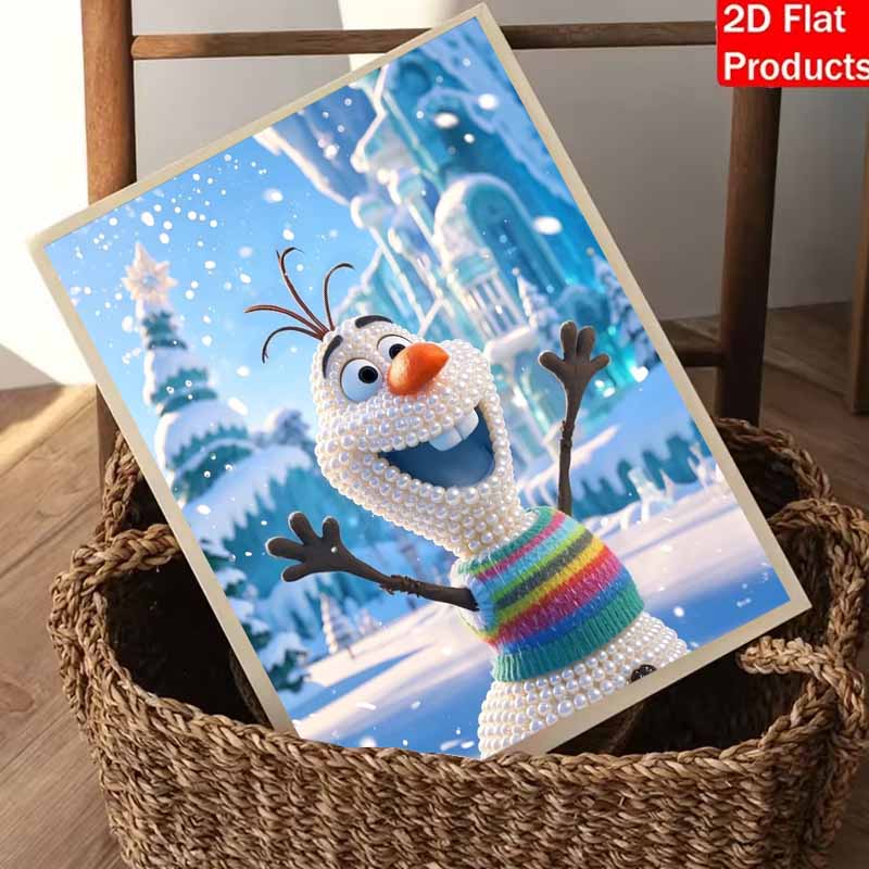 Disney DIY Pearl Art Olaf Themed Creative Pearl Painting Decorative Wall Art Creative Ornament Gift for Friends Desktop Decor