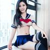 Sexy lingerie uniform cute split miniskirt sweet sailor suit perspective sexy uniform cosplay