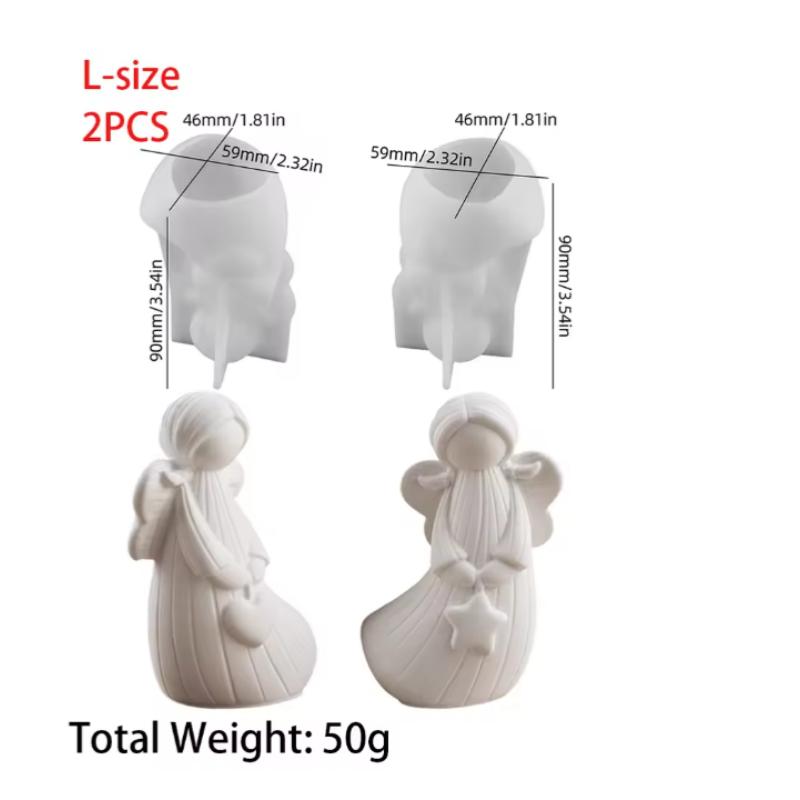 3D Heart Wings Angel Silicone Scented Candle Mold DIY Girl Sculpture Gypsum Decor Handmade Human Resin Mold for Birthday Gifts