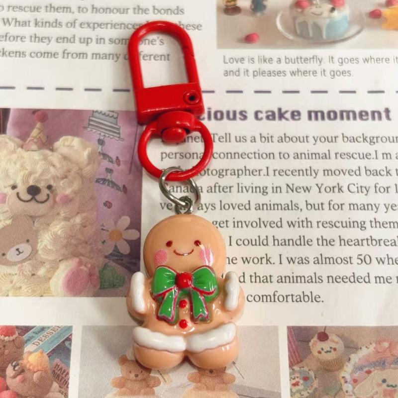 Cute Cartoon Christmas Pendant Santa Claus Tree Snowman Keychain Car Key Ring Backpack Decoration Accessories Children Gifts