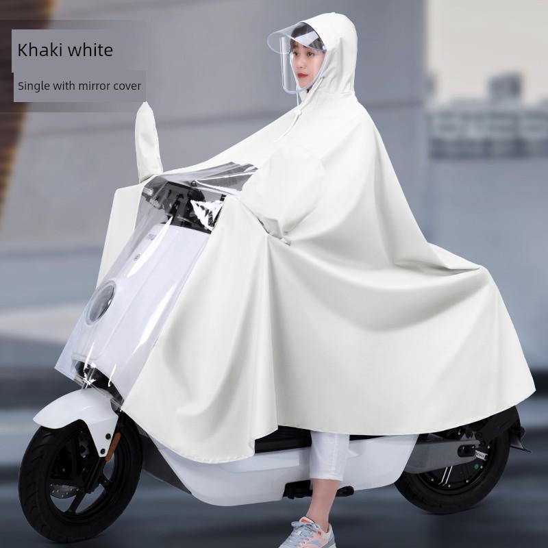 Fashionable Electric Scooter Raincoat, New Long Version for Single or Double Riders, Full-Body Storm-Proof Riding Poncho