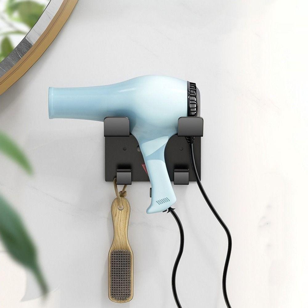 Stainless Steel Hair Dryer Holder Waterproof Blow Dryer Rack Simple Metal Storage Bracket Bathroom